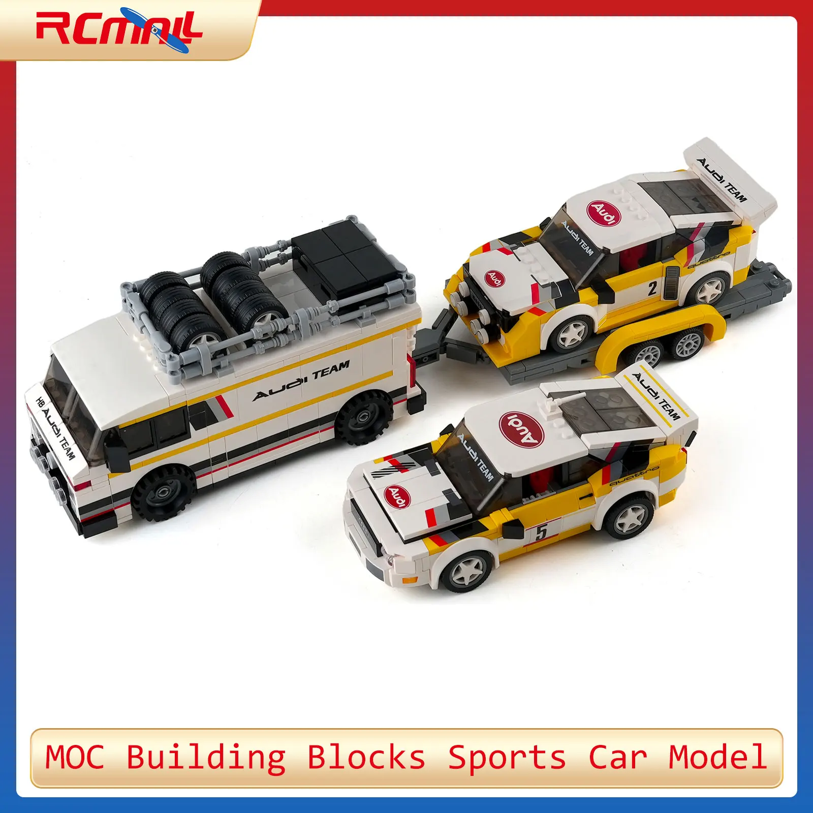 

MOC Building Blocks Sports Car Model for Audi 1:32 WRC Racing Car Team Assembling Collection Vehicle Toys Kids Gift