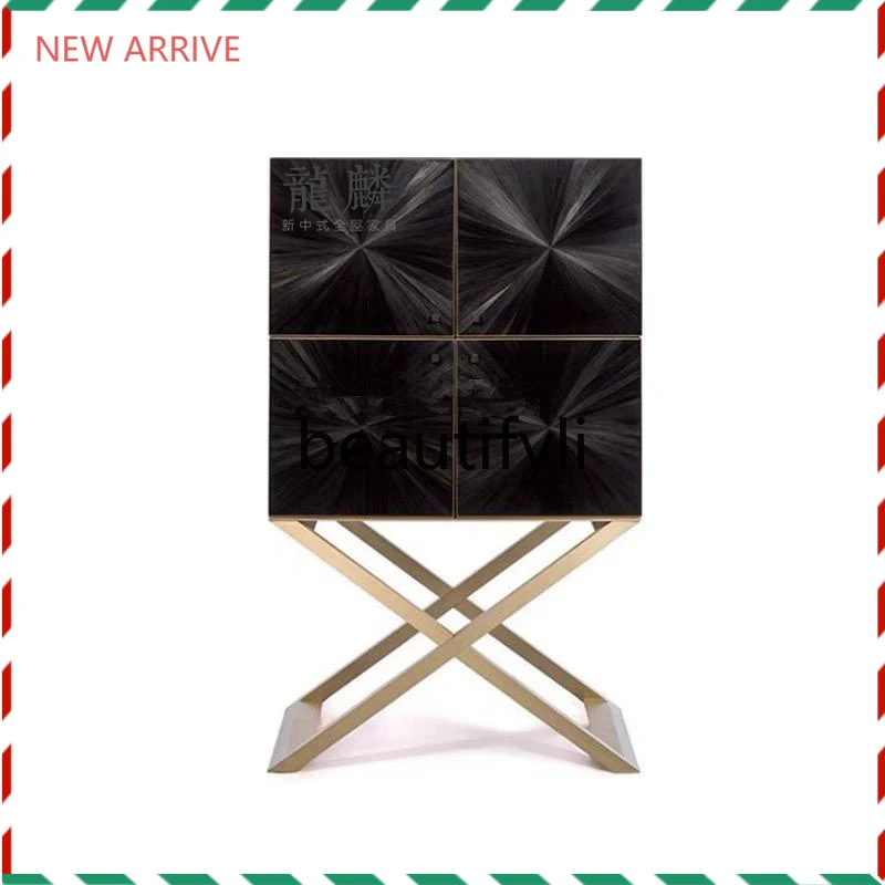 

D2520 Simple and modern solid wood, decorative cabinets, hotel clubhouse light luxury new Chinese high cabinet locker