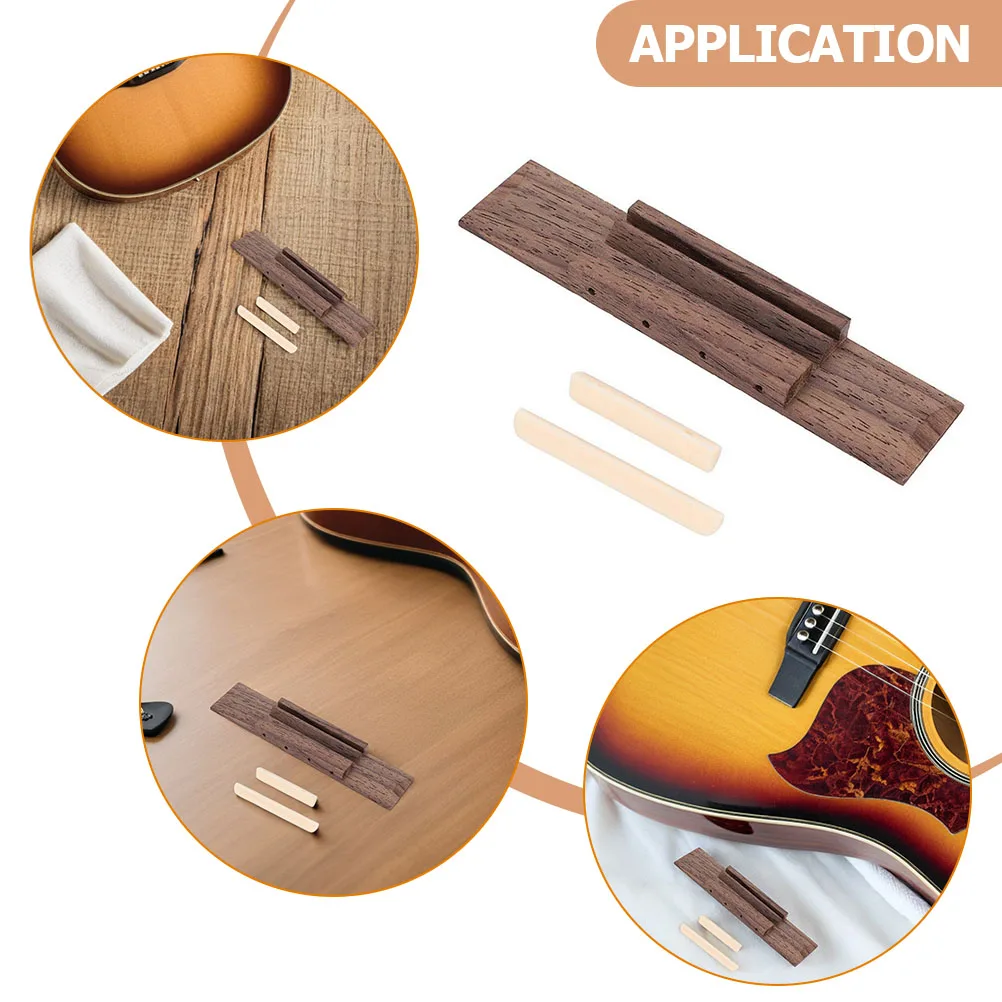 

Ukulele Bridge Nut Saddle Smooth Wooden Accessory Parts For 4 String Ukulele Beginner Adjustable Tone Improvement String