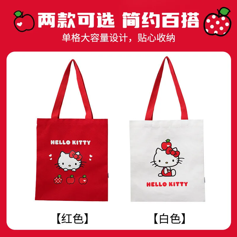 

Сумка на плечо Sanrio Hello Kitty, студенческая сумка на плечо для девочек, милая модная практичная портативная сумка большой вместимости для путешествий, новинка