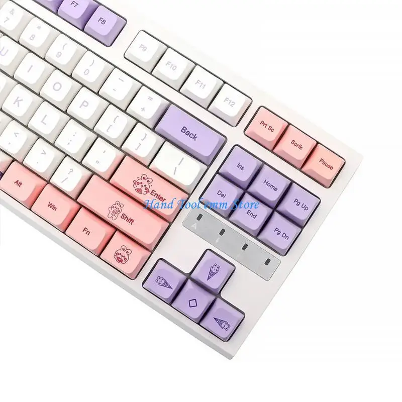

H37F 147pcs Lavender Keys PBT Dye Sublimation XDA Profile Keycaps for Mechanical Keyboard MX Switch GK61 64 84 Layout