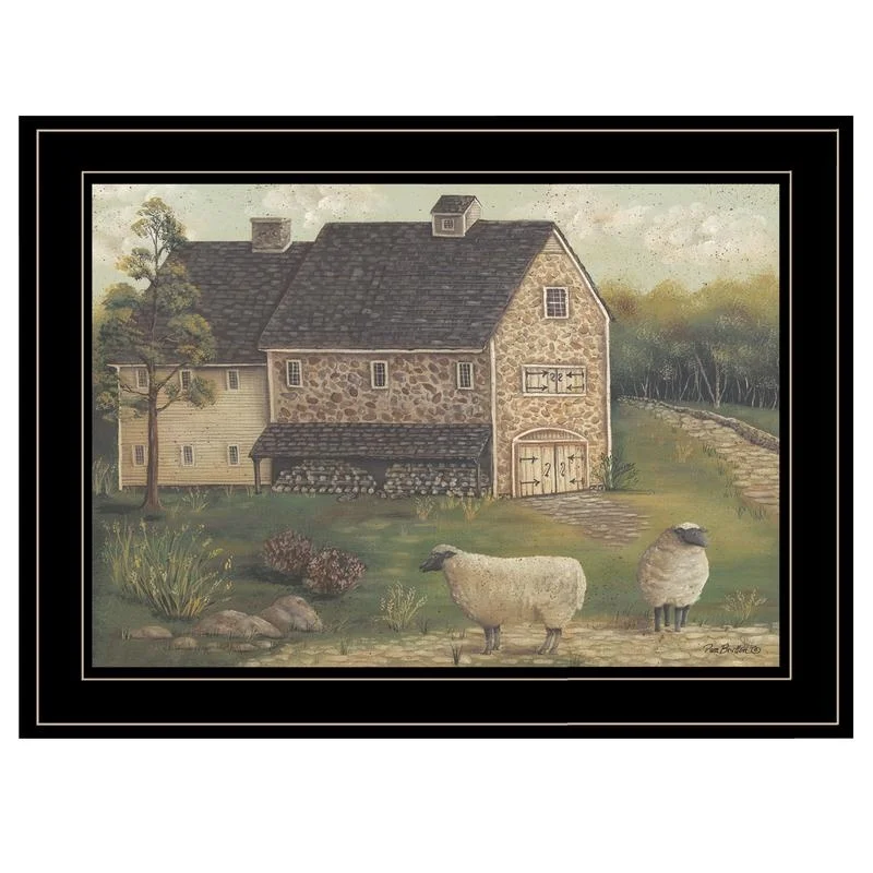 

Stone Barn Framed Print Black Frame Ready to Hang