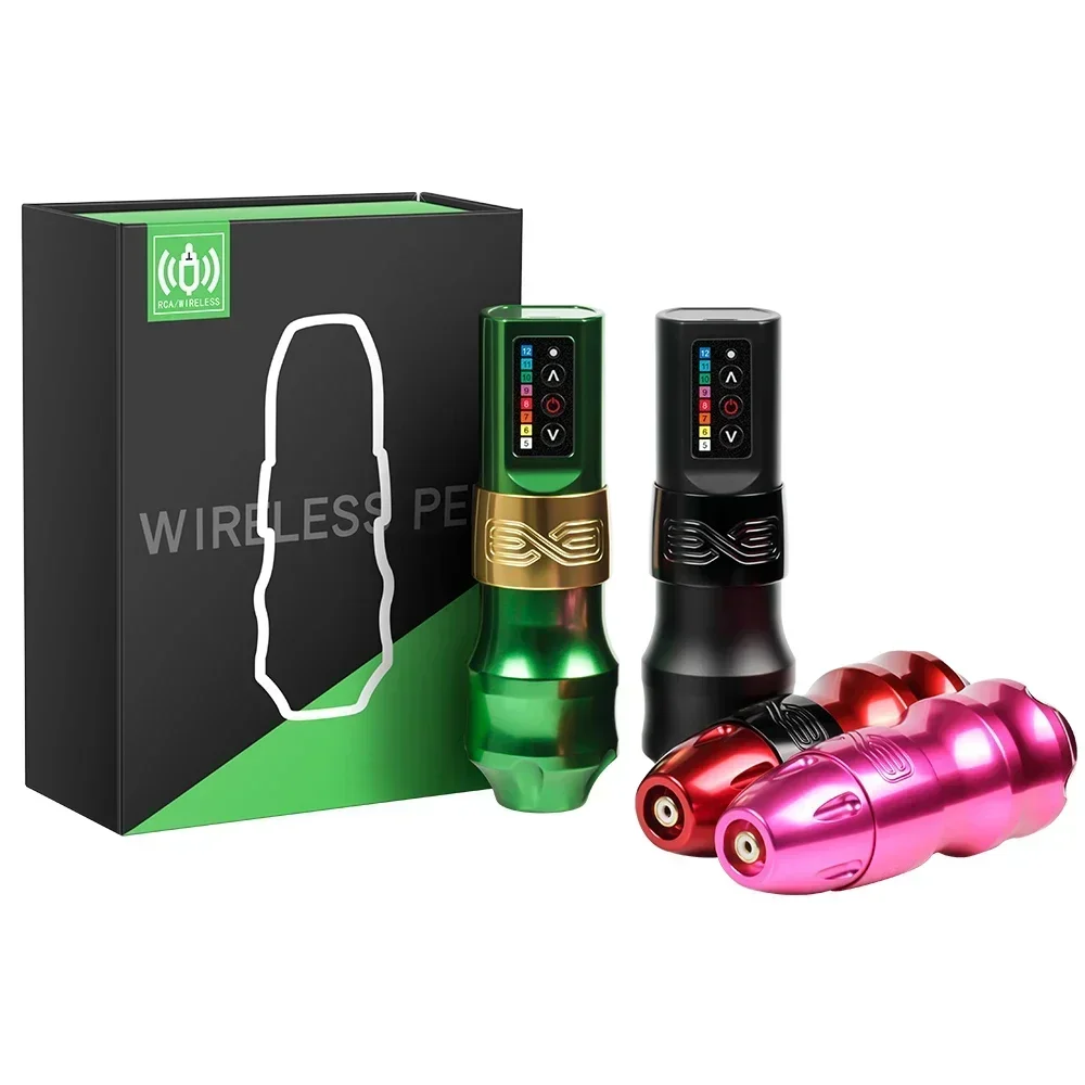 2 بطارية EXO اللاسلكية ماكينة رسم الوشم التجميلي القلم 3.5 مللي متر/4.0 مللي متر السكتة الدماغية قلم الوشم محرك كورليس قوي لفن الوشم #5