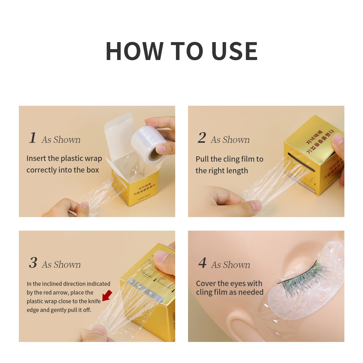 Remove Eyelash Extentions Wrapping Film Plastic Wrap With Sharp Blade Protect The Skin Around Eye From Irritation Makeup Tools