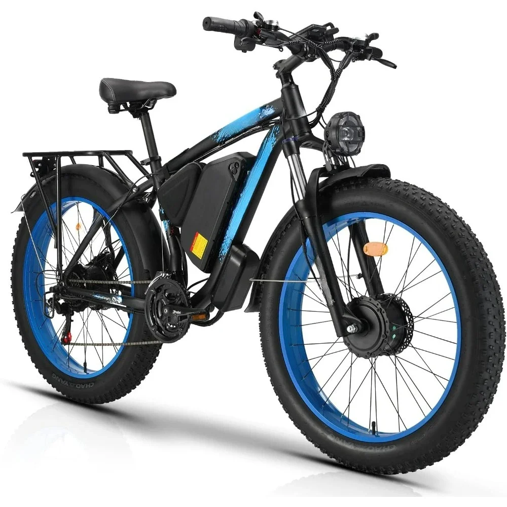 

Electric Bike, for Adults, 48V 23Ah Fat Tire Ebike Dual Motor AWD 35MPH 21-Speed 2000W, Hydraulic Disc Brake, Electric Bicycles