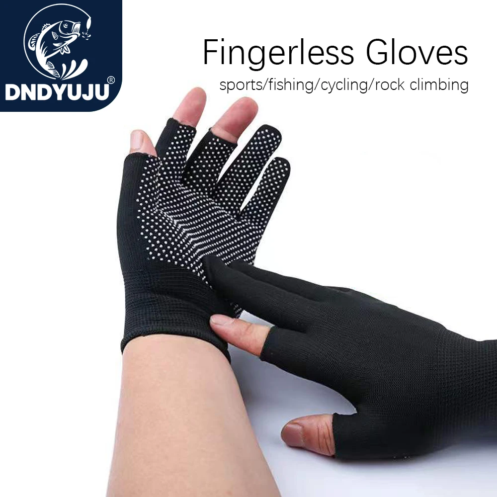 DNDYUJU 3 Fingers Anti-Slip Fishing Gloves Warm Breathable Outdoor Sports Hunting Cycling Nylon Touch Screen Fishing Accessories