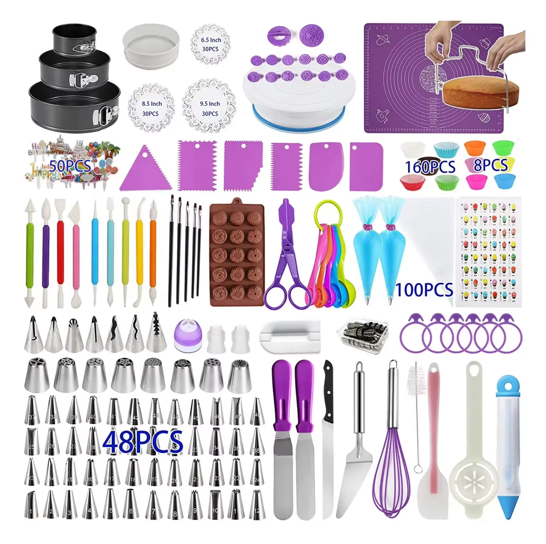 

542Pcs Set Making Baking Pastry Supplies Kit Set Accessories Piping Bag Baking Equipment Tools Cake Decorations