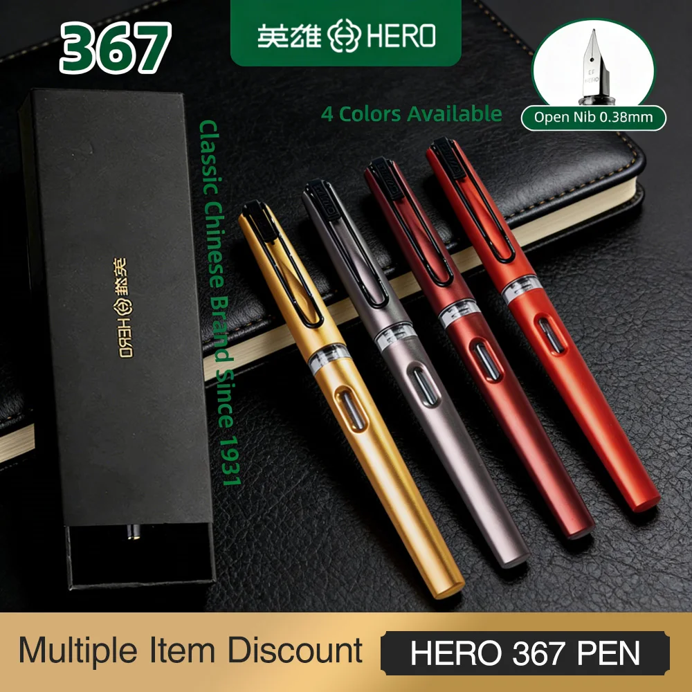 

Легкий и стильный | 4-цветная ручка Hero 367 с матовой отделкой, тонкий наконечник 0,5 мм для заметок и офиса