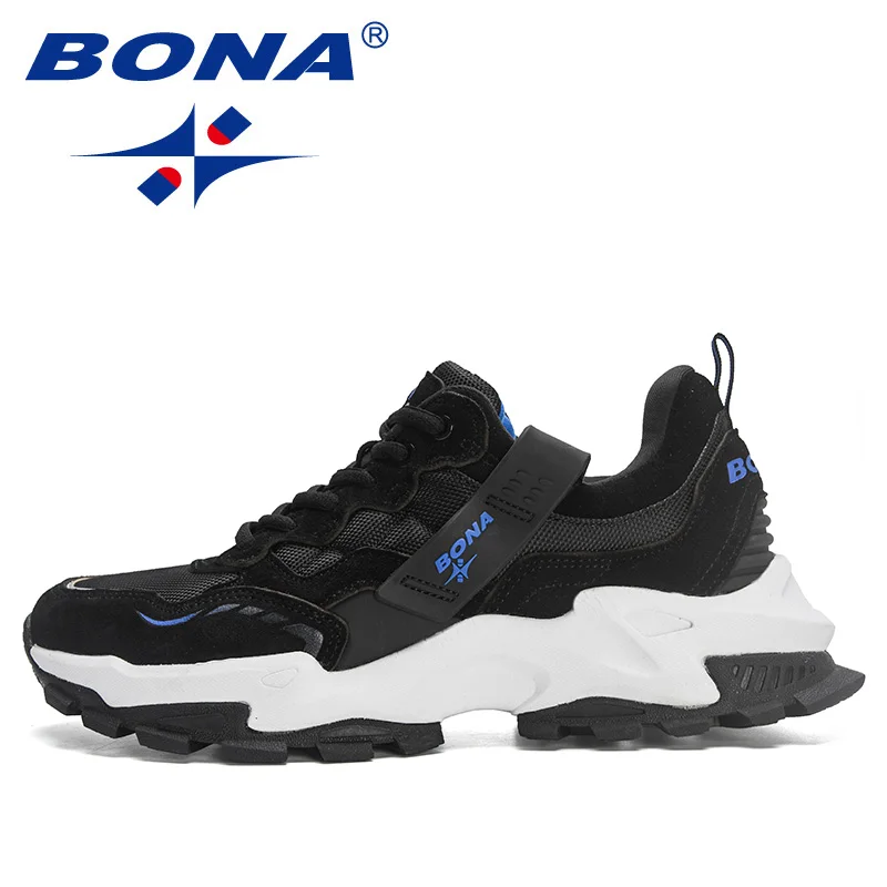 BONA 2023 New Designers   Wear-resistant sole Athletic Training Sneakers  Men Non-slip Man Jogging Shoes  Action Leather Running