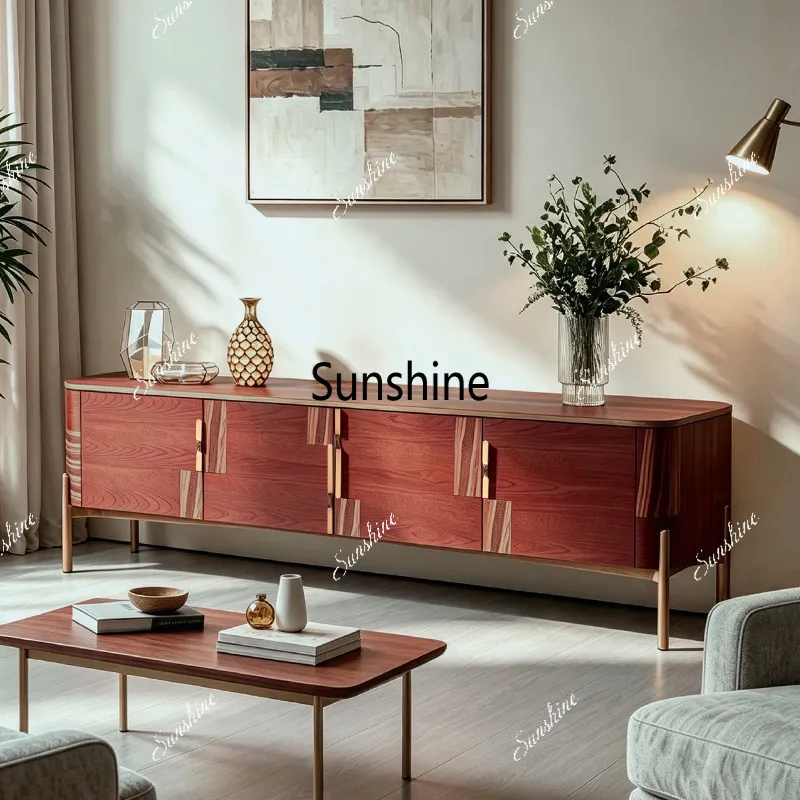 Italian light luxury TV cabinet home living room art color matching decoration modern high sense