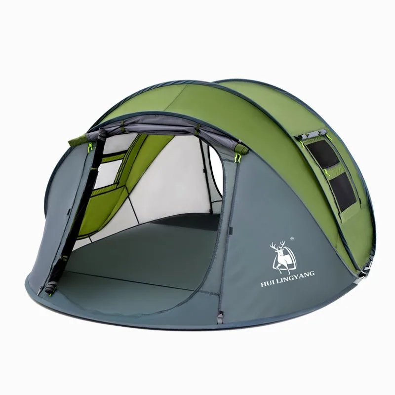 

5-8 People Instant Pop-up Tent-60S Setting Beach Waterproof Camping Tent with Double Door Ventilation + Carry Bag