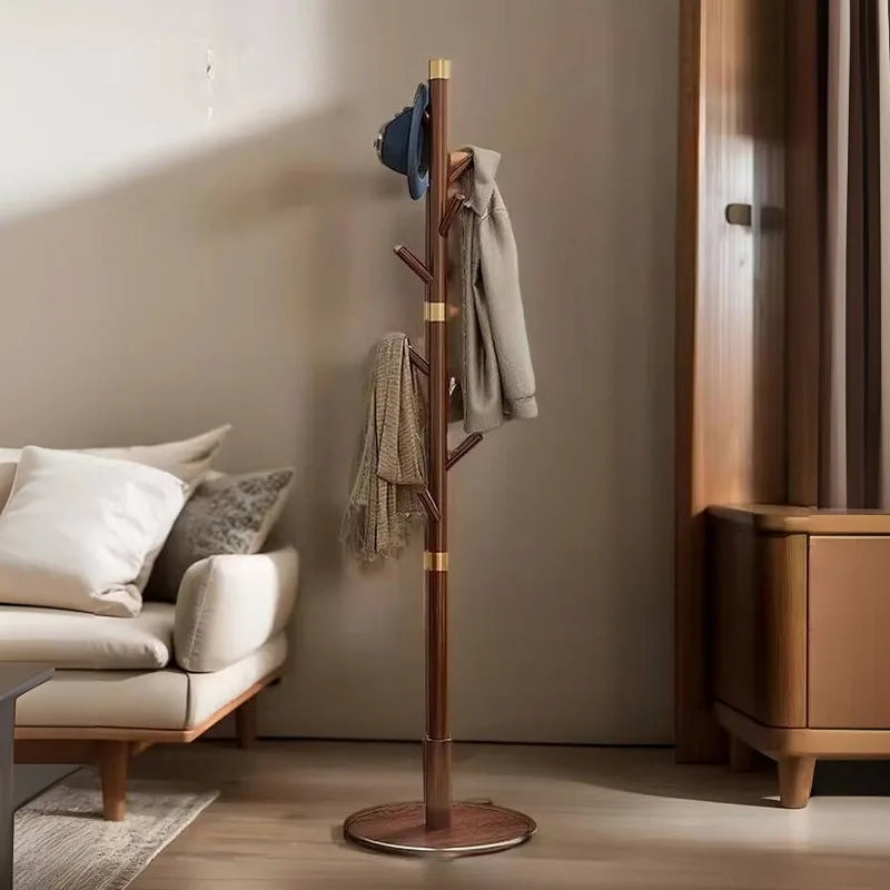 

Light luxury high-end coat rack Solid wood hanger Floor-to-ceiling home bedroom Put clothes artifacts at night