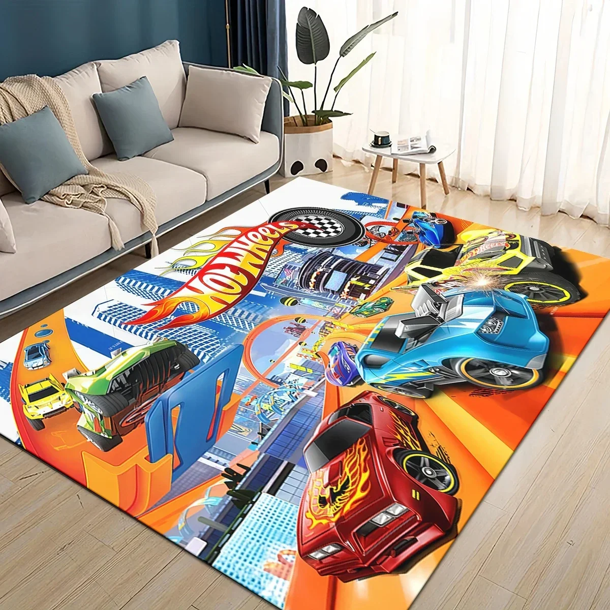 27 Style New Hot Wheels Racing Car Cartoon Carpet Rug for Living Room Bedroom Home Sofa Decoration,Kids Play Non-slip Floor Mat