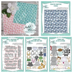 Bride & Groom Gnome Wedding Day Metal Cutting Dies Stamps DIY Scrapbooking Photo Album Decorative Embossing Paper Card Craft Die