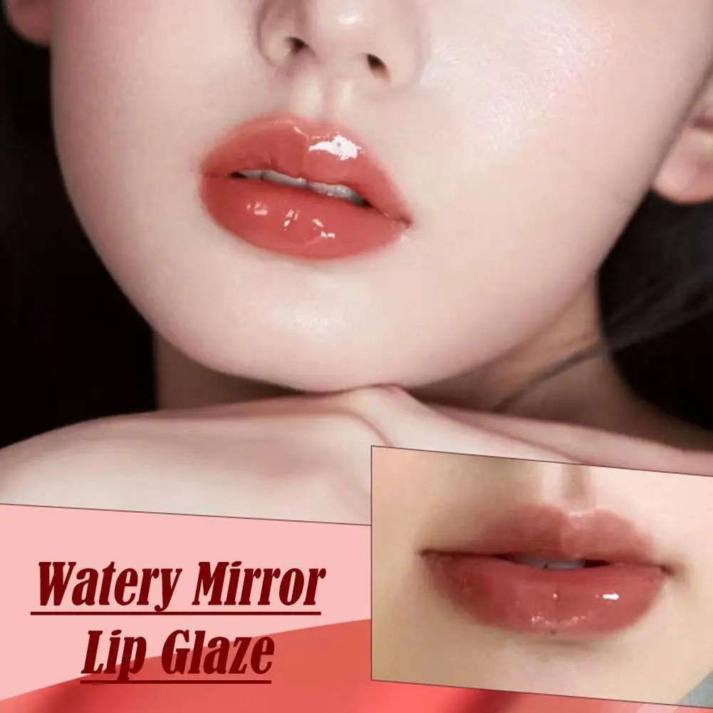 

6Colors Sexy Red Lipgloss Mirror Glass Water Light Clear Lip Gloss Waterproof and Non Stick Liquid Lipstick Nude Lip Tint Make