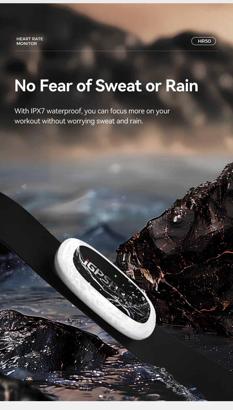 iGPSPORT HR50 Herzfrequenzsensor Fahrradcomputer Fitness Lauf Sport Herzfrequenzmesser Sensor IPX7 Wasserdicht Fahrrad – Detail 10