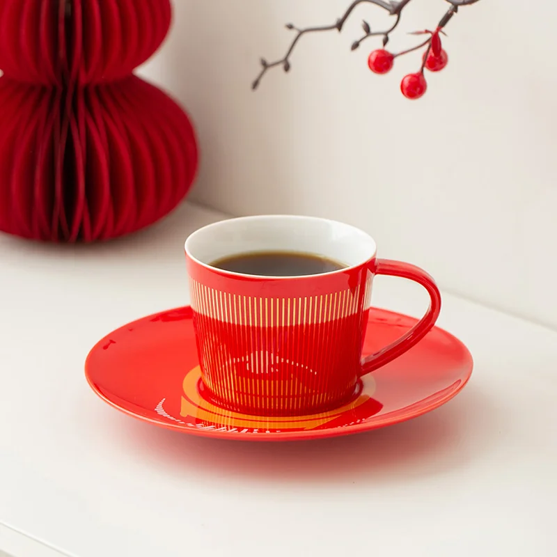 National Treasure Inspired Ceramic Coffee Cup And Plate Set Office Companion Gift for Classmates Creative Cultural Product