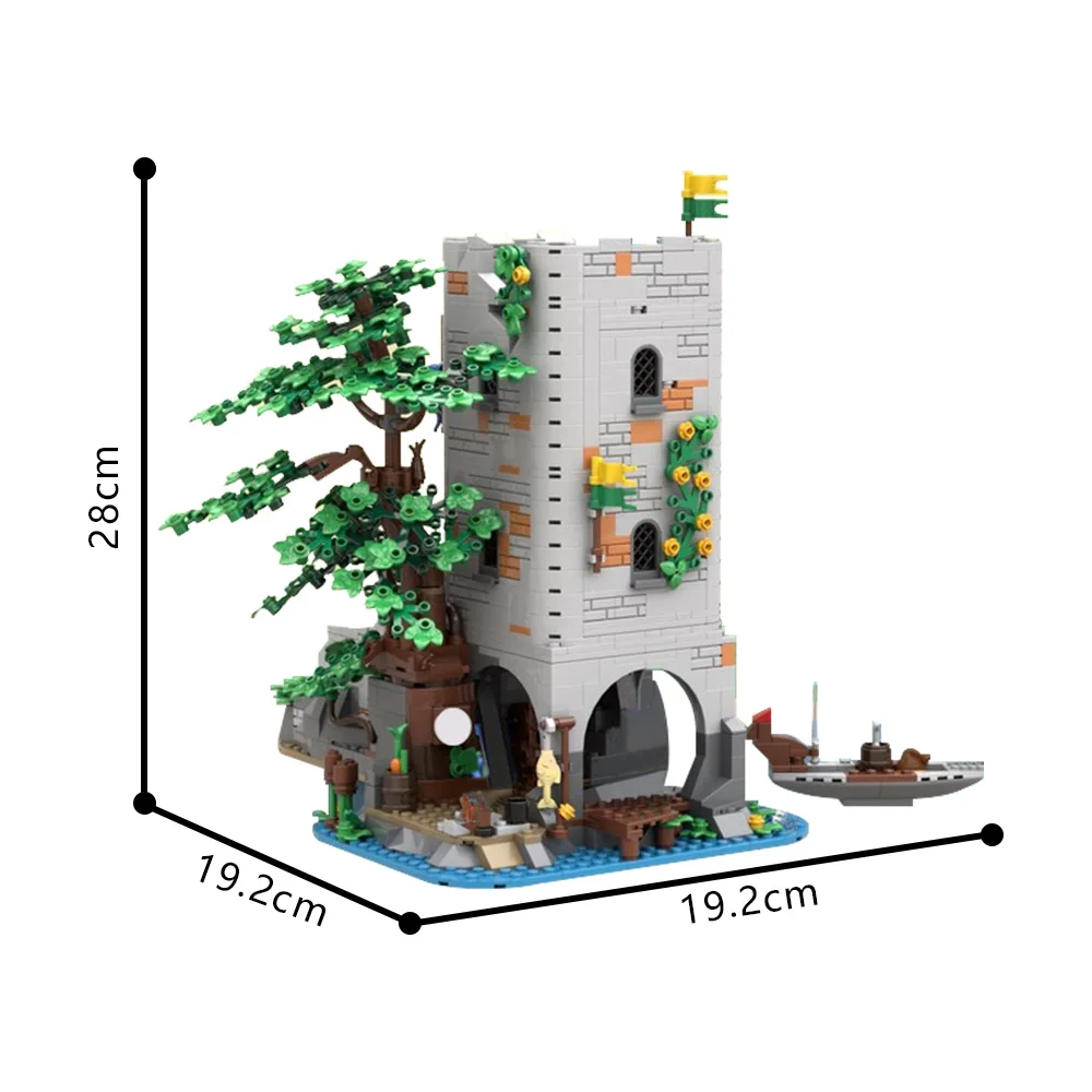 Gobricks Forestmen River Fortress Building Blocks รุ่นปราสาทยุคกลางสถาปัตยกรรมอิฐ DIY ประกอบของเล่นสําหรับของขวัญเด็ก