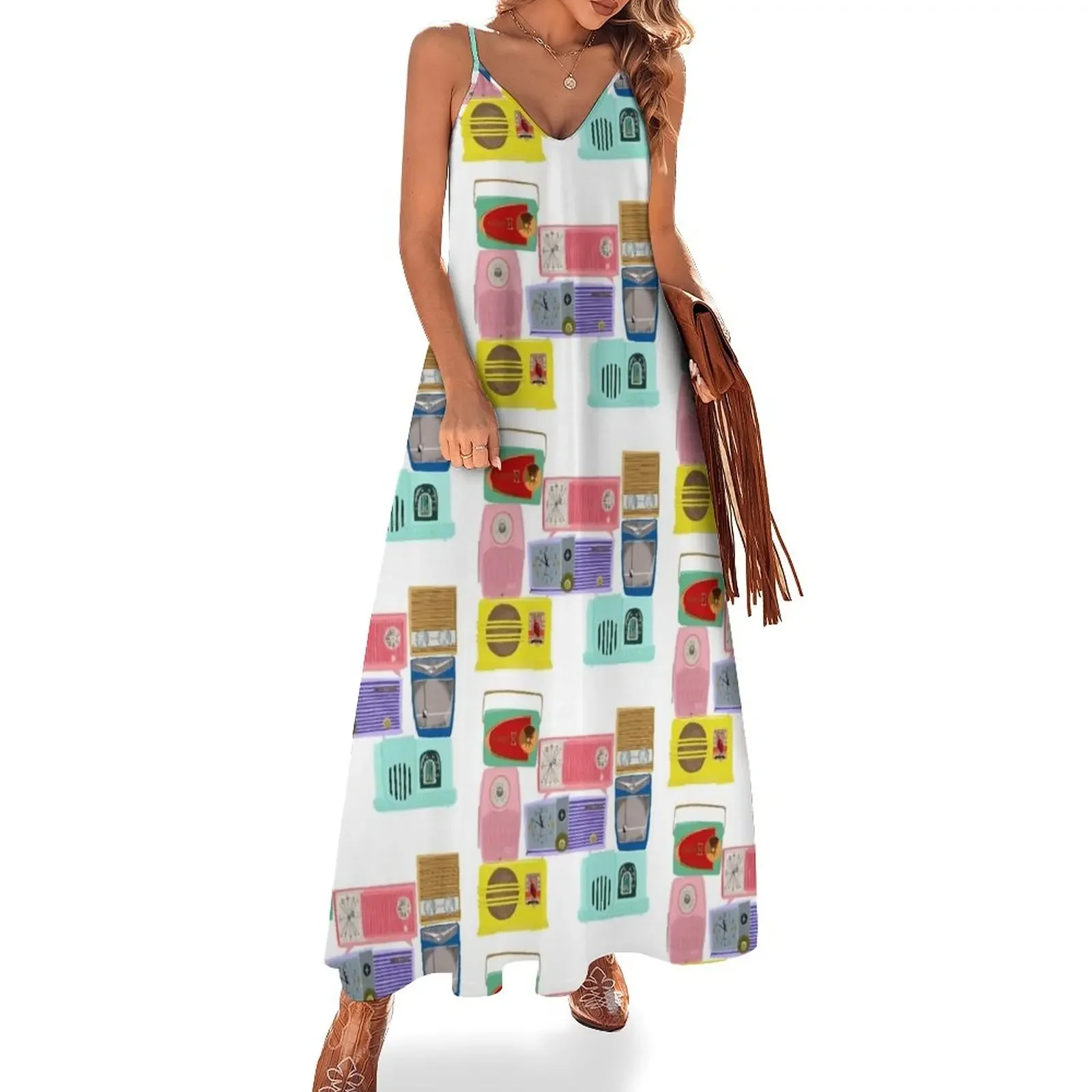 Vintage Radio Love Sleeveless Dress summer clothes dresses with long sleeves evening dress women