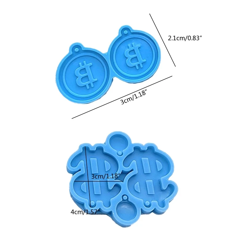 2Pcs Earring Silicone Molds Epoxy Casting Molds Dollar Resin Molds Pendant