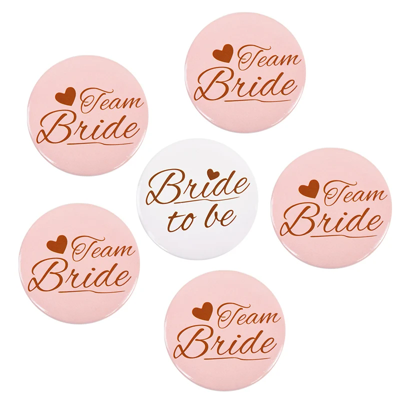 12/1pcs Bride to be Team Bride Badge for Wedding Bridal Shower Decoration Bridesmaids Gift Bachelorette Party Hen Night Supplies