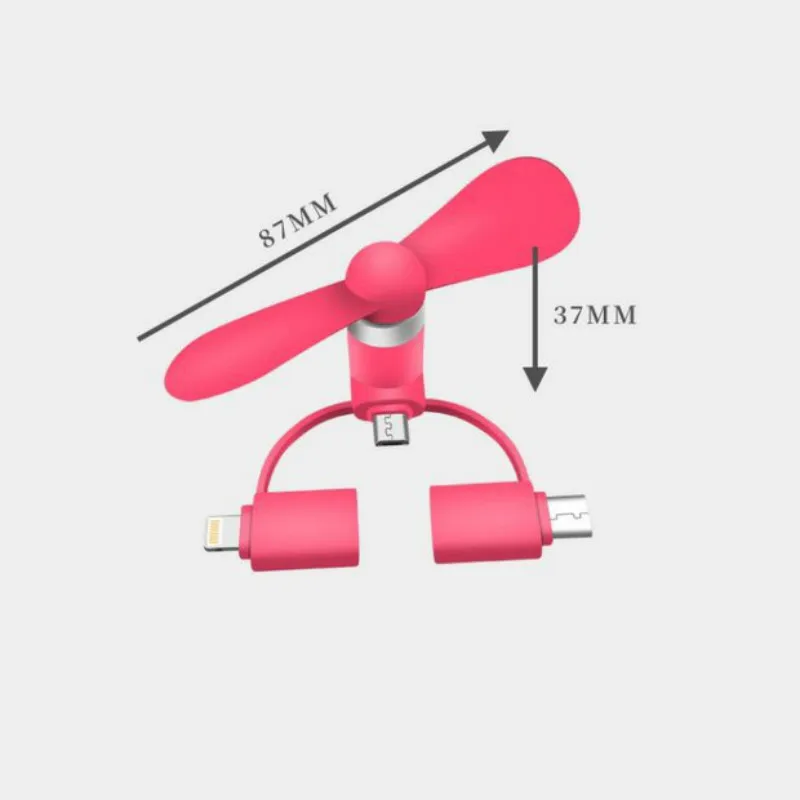 Mini ventilador de refrigeración portátil 3 en 1, Enfriador de teléfono móvil de viaje para Android tipo c Micro USB C para IPad IPhone 11 5 6 6S 7 Plus 8 X XS