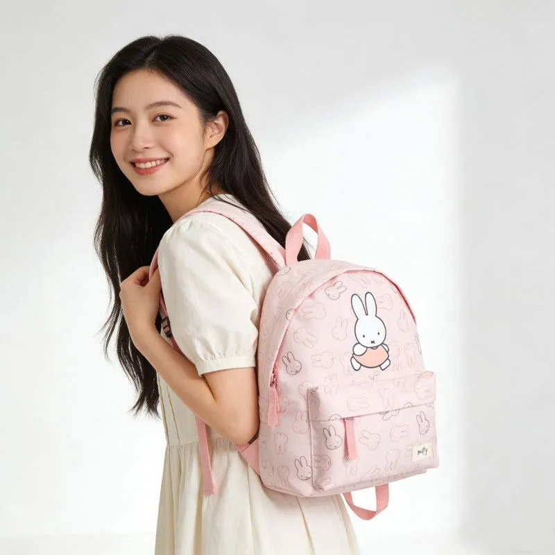 

Новый легкий и грязный маленький рюкзак Kawaii Miffy Rabbit для девочек на выход, милый студенческий рюкзак с героями мультфильмов, подарок для девочки