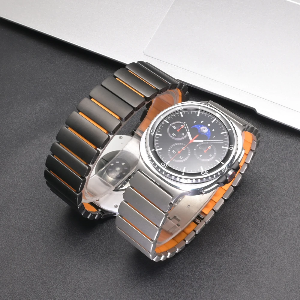 حزام معصم من التيتانيوم لساعة سامسونج جالاكسي 8 44 ملم 40 ملم 8 كلاسيكي 46 ملم حزام ساعة رجالي لساعة سامسونج جالاكسي الترا 2025 47 ملم #3