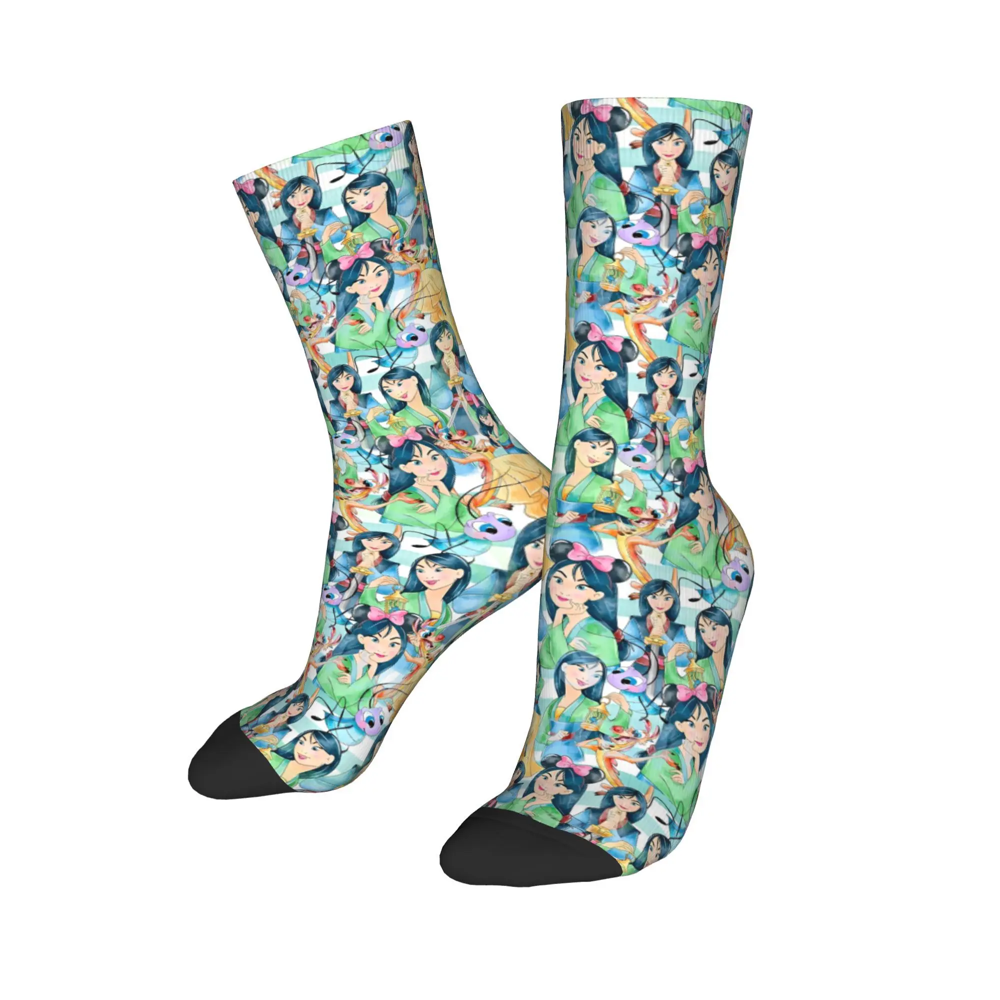 

Mulan Princess Beauty Autumn Winter Hip-hop Men's Women'sSocks Movie Dragon Cartoon Non-slip Football Socks