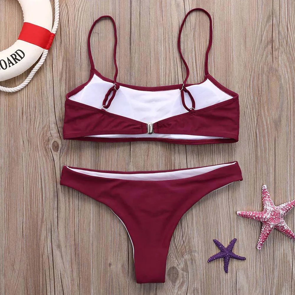 Conjunto de biquíni sexy estampado feminino, roupa de banho push up, moda praia de cintura alta, maiôs 2 peças