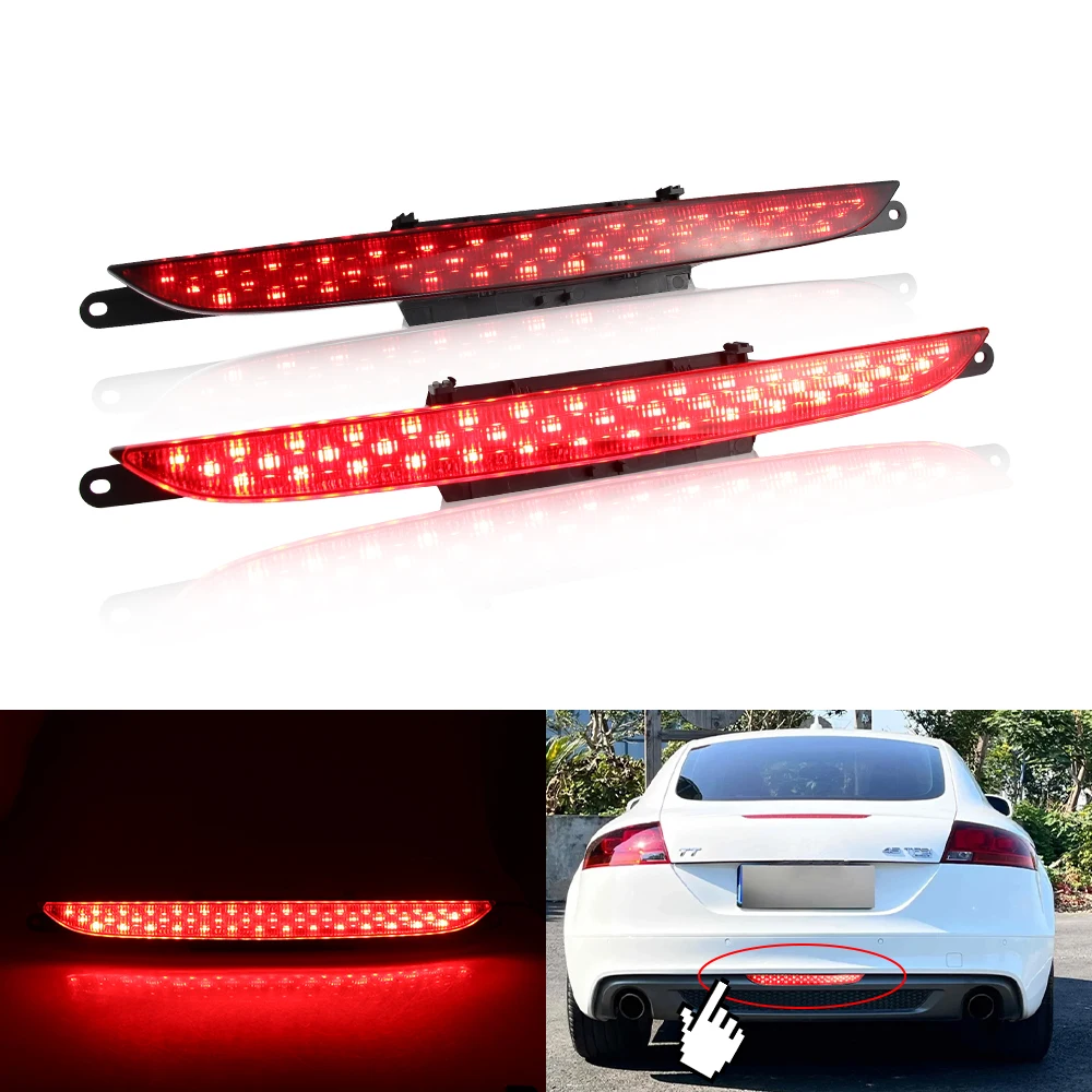 

1PC LED Additional Brake Light High Mount 3rd Rear Stop Signal Tail Lamp for Audi TT MK2 8J 2006-2014 Red Smoke Car Assembly 12V