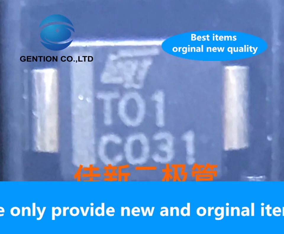 10PCS 100% New original STTA106U silver plated pin 1A600V20ns diode DO214AA silk screen T01