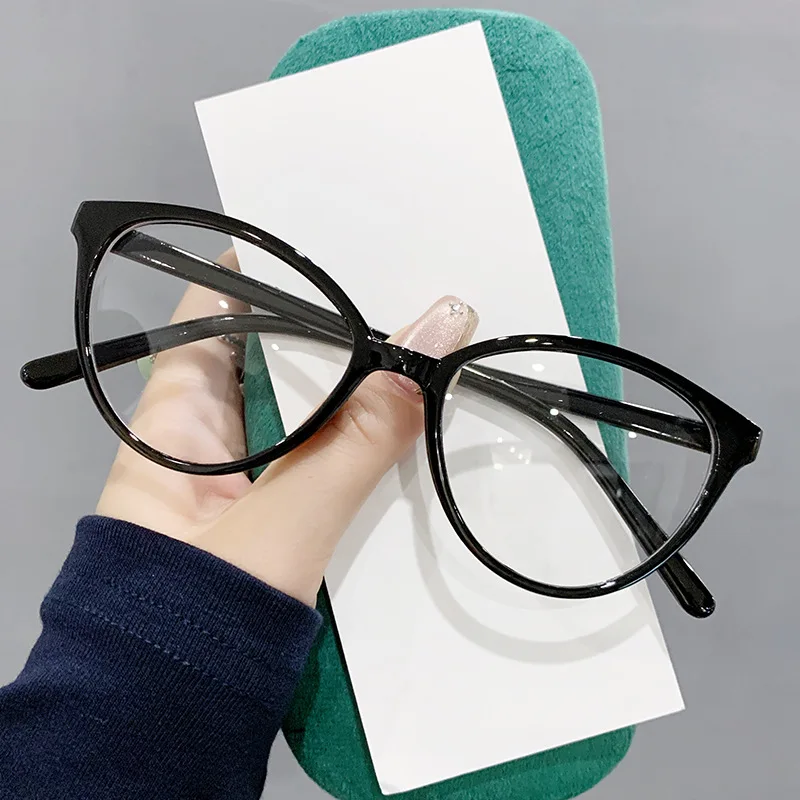 Cat-eye Glasses Frame For Women Showing Face Small Flat Light Glasses Ultralight Anti-blue Light Glasses 1015