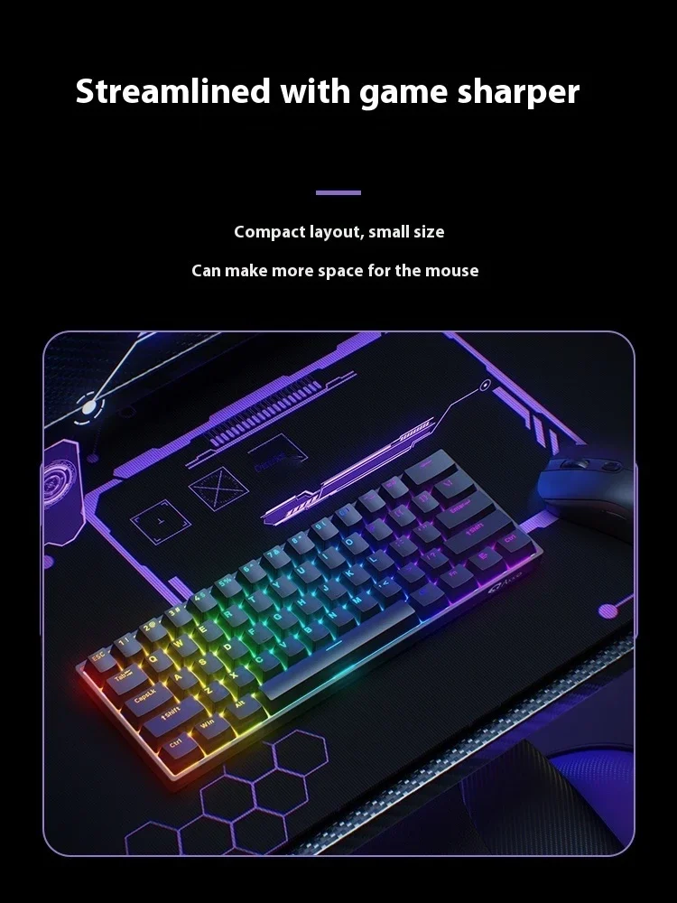 Imagem -06 - Akko 3061s-he Teclado Mecânico Eixo Magnético 8k com Fio 60 Teclado Oem 61key Personalizado Rgb Teclado para Computador rt Dks mt Tgl