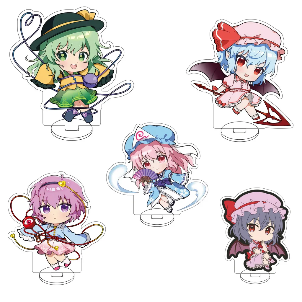 10CM Anime Touhou Project Remilia Scarlet Komeiji Koishi Saigyouji Yuyuko Cosplay Acryl-Figur Ständer Niedliche Geschenke Dekorationen
