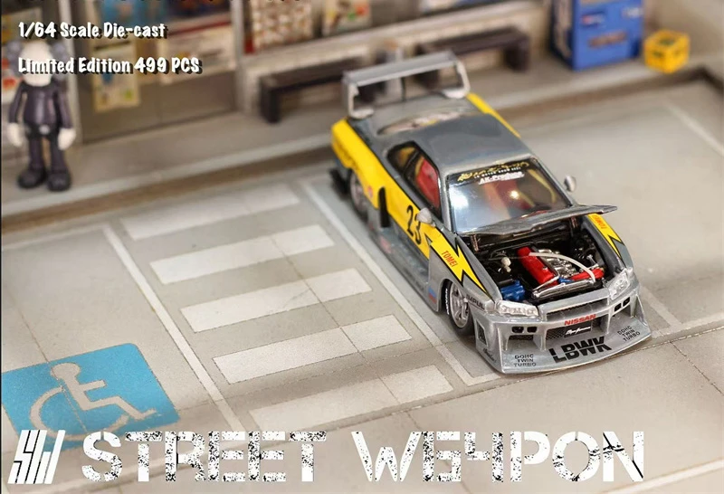 

SW 1:64 LBWK ER34 # Специальная версия 23 Flash Raw, литая под давлением модель автомобиля Limited 500