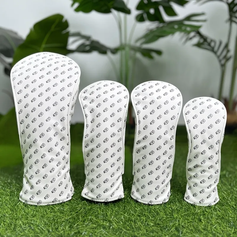 Funda para la cabeza de palo de golf moderna y minimalista - funda protectora resistente al polvo y duradera, diseño blanco, accesorios de golf