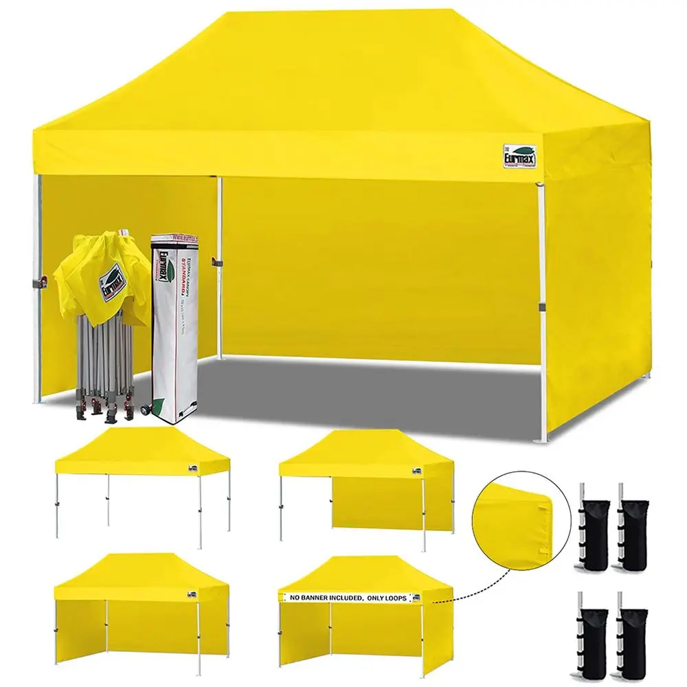 

USA 10x15 Pop Canopy Tent,Commercial Tent with Patented NoTip Rolling Bag,4 Zippered Removable Walls,UV amp Water Resistant