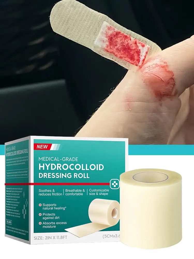NEW 1Pcs Hydrocolloid Roll For Wound Care Hydrocolloid Patch Bandages With Self-Adhesive, Bed Sore Bandages, Highly Absorbent
