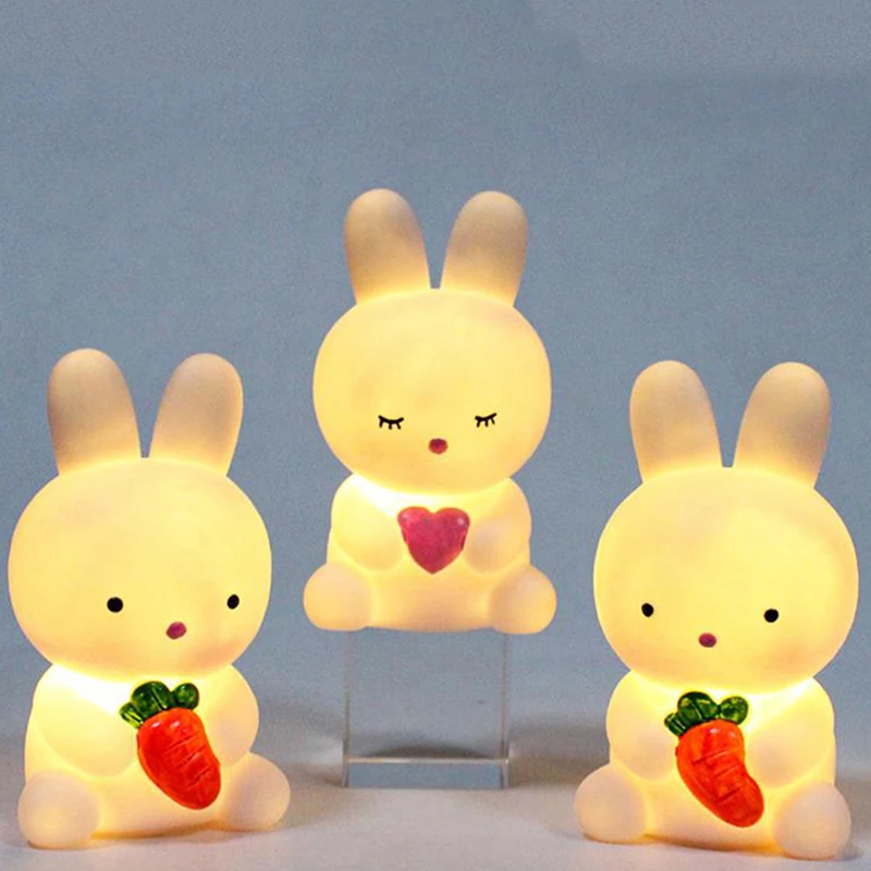 Rabbit LED Night Light For Home Children\'s Night Light Room Bedside Decor luminaires