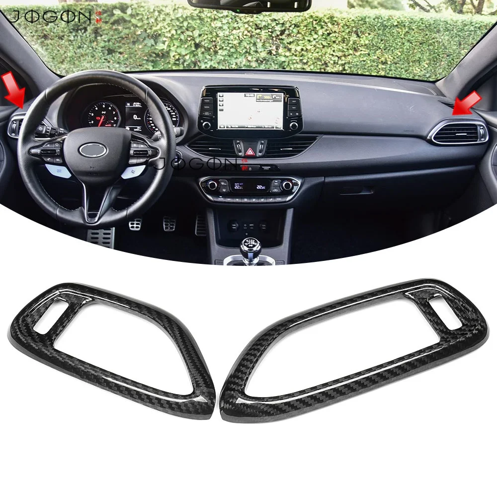 

JOGON Real Carbon Fiber Dashboard Side Air Vent Panel Trim For Hyundai i30N i30 N 2021 2022 2023 2024 2025 Interior Decoration