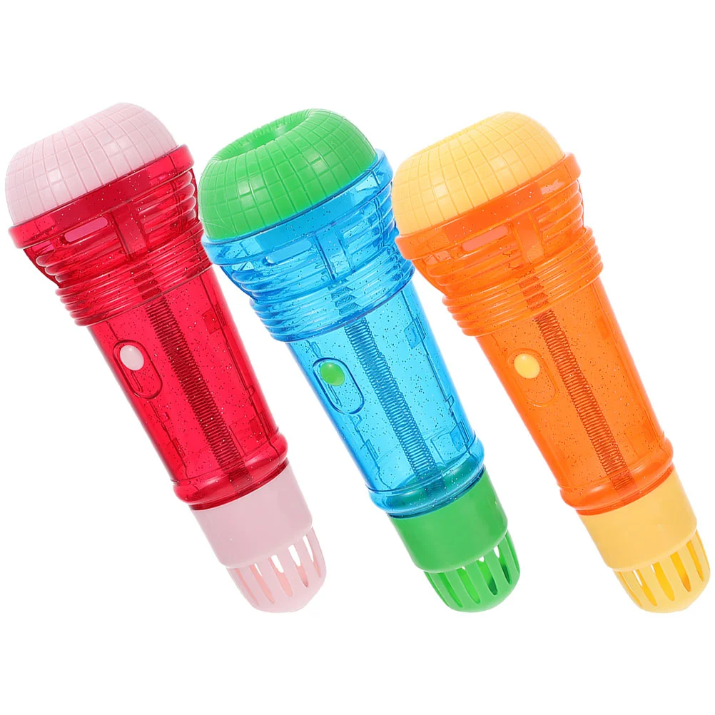 3 Pcs Kids Echo Microphone Plastic Simulated Instruments Props Abs Karaoke Fake