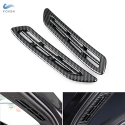 For Audi A6 C8 / A7 2019 2020 2021 A Pillar Air Conditioning AC Outlet Vent Frame Cover Car Accessories Carbon Texture Trim