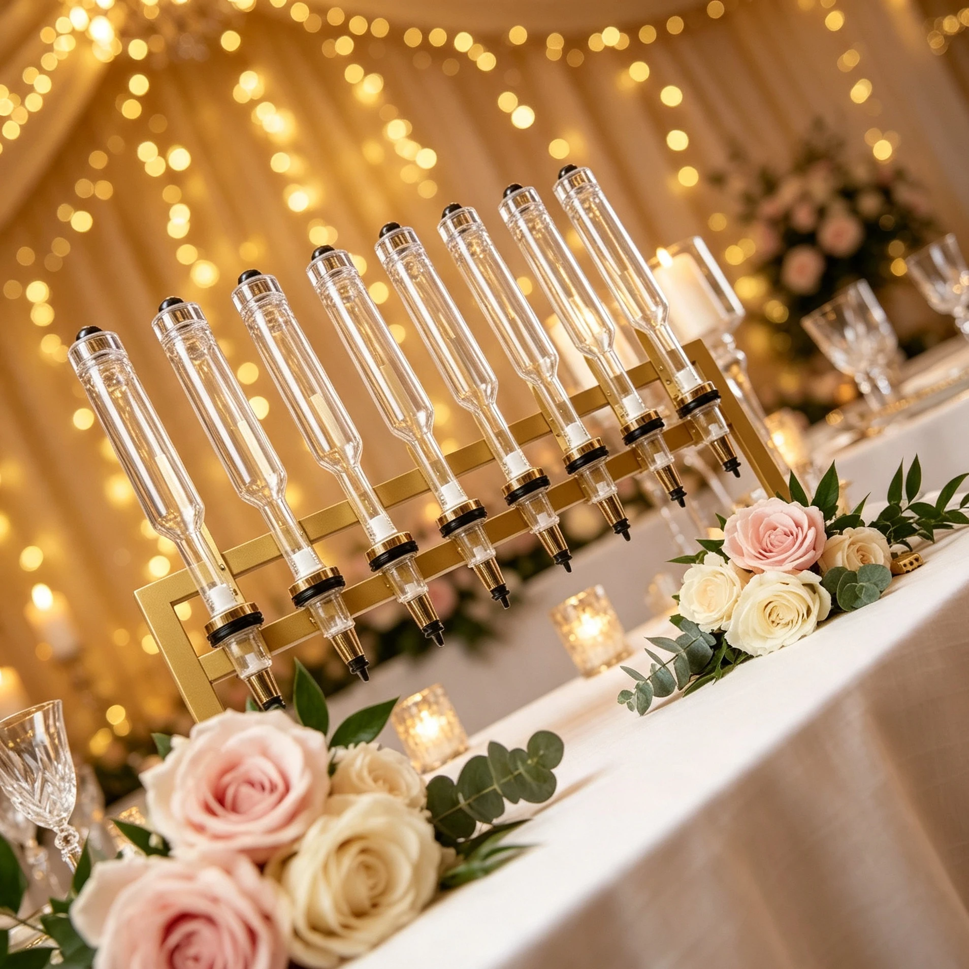 Golden 8 Units Multi-use Liquid Dispenser Liquor Perfume Essential Oil Container Wedding Bar Ornament