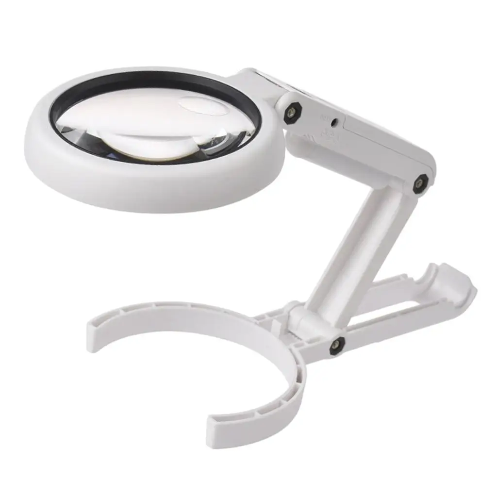 Portable 5X 10X Illuminated Handheld Lens for Coins Currency Maps