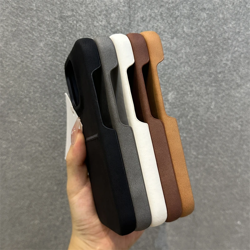 Luxury Matte Leather Slot Card Wallet Case For iPhone 16 Pro Max 15 14 Plus 13 12 With Wrist Strap Lanyard Cord Shockproof Cover image 4