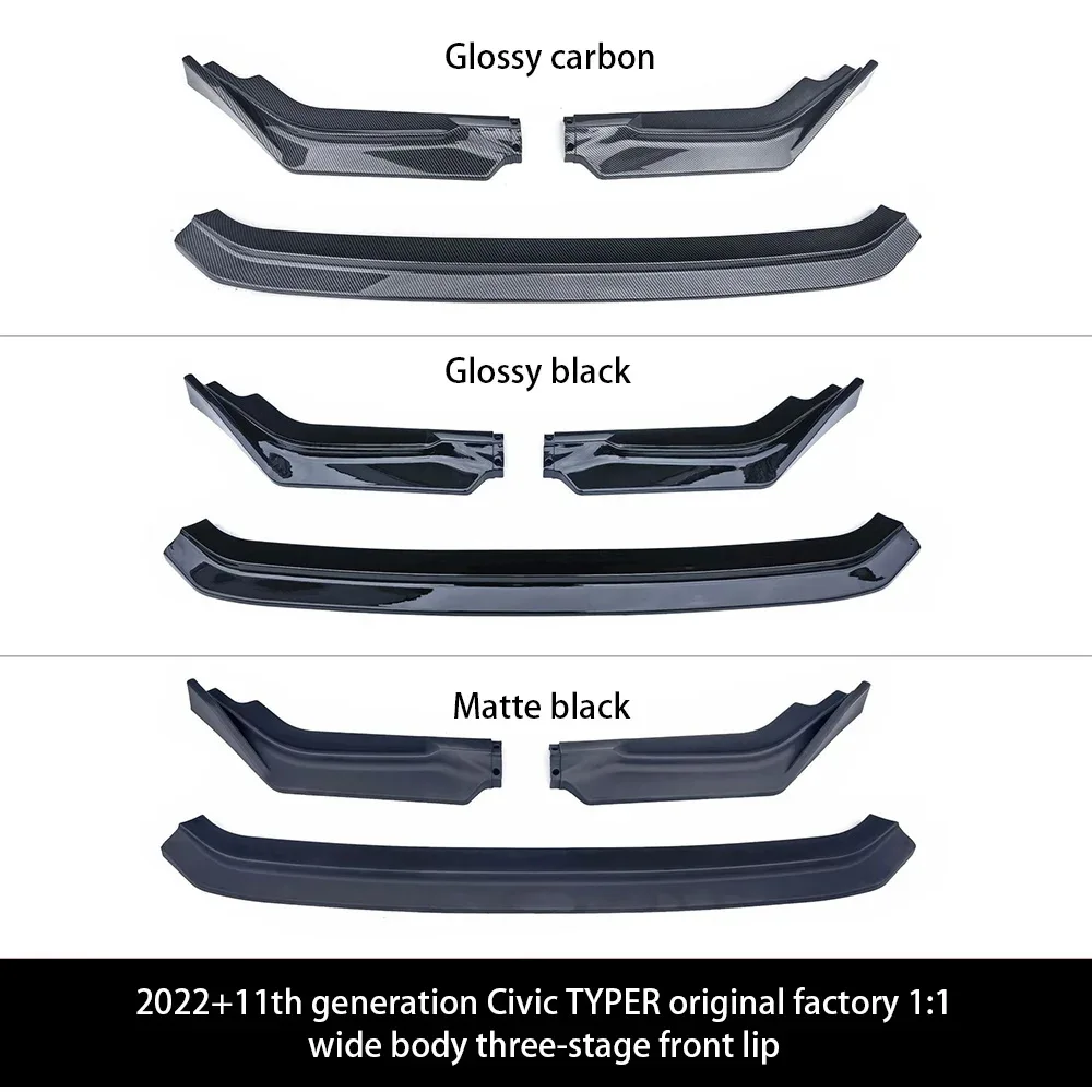 لهوندا سيفيك FL5 2022 + الجبهة الشفاه الخائن سيفيك نوع R ABS ألياف الكربون الجبهة الشفاه طقم هيكل السيارة هوندا اكسسوارات