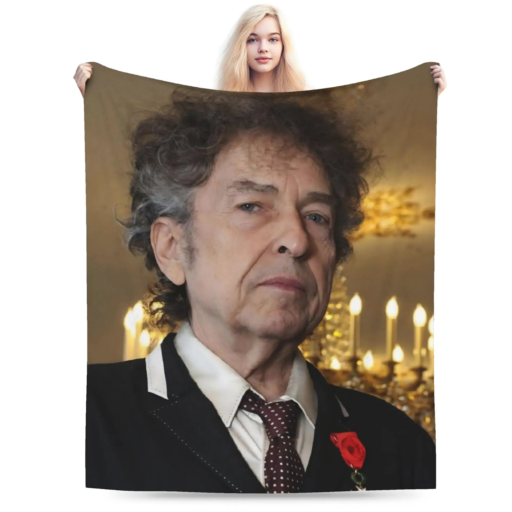 Bob Dylan Singer Blanket Multiple Sizes Warm Cozy Fluffy  Throw Blankets for Couch Sofa and Bed