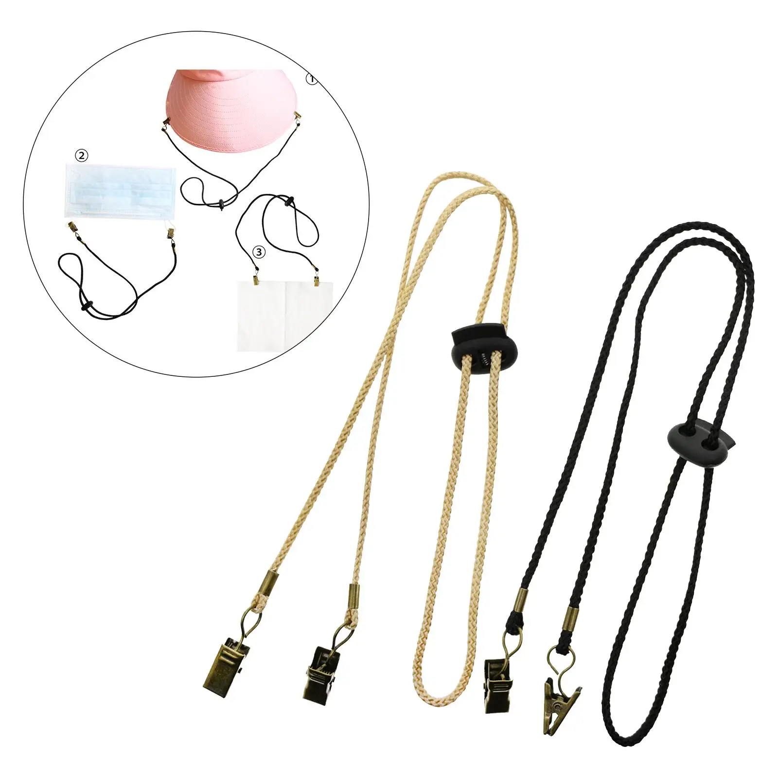 Bib Holder Clip Adjustable Napkin Clip Hat Fixing Clip Napkin Chains Clip for Adult Kids Baby Hotel Restaurant Cafes Travel