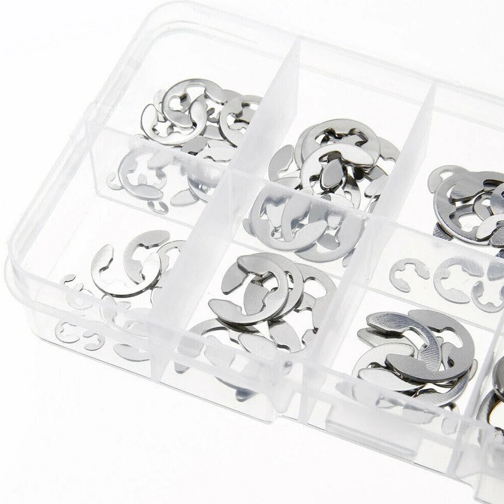 120 E Clips C Stainless Steel Stainless Steel E Clip Washer Assortment Kit Circlip Retaining Ring For Shaft Fastener M1.5~M10